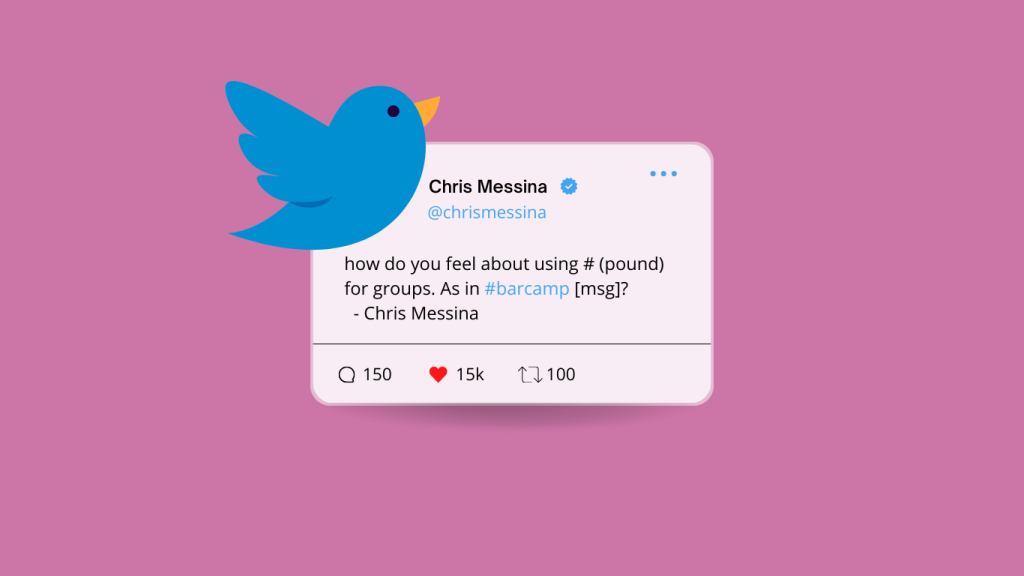 first hashtags tweet
